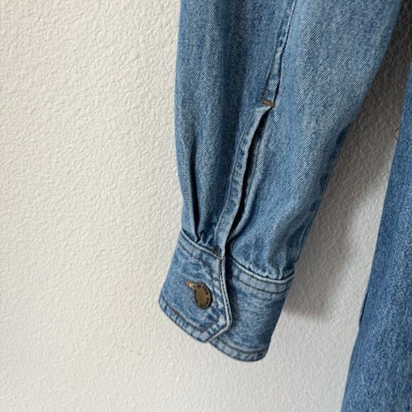 MADE IN THE SHADE Vintage Denim Dress Long Sleeve Button Down Made in USA - Picture 5 of 11